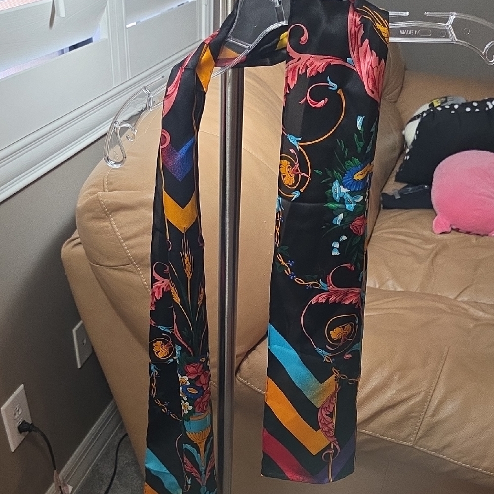Colorful Patterned Silk Scarf